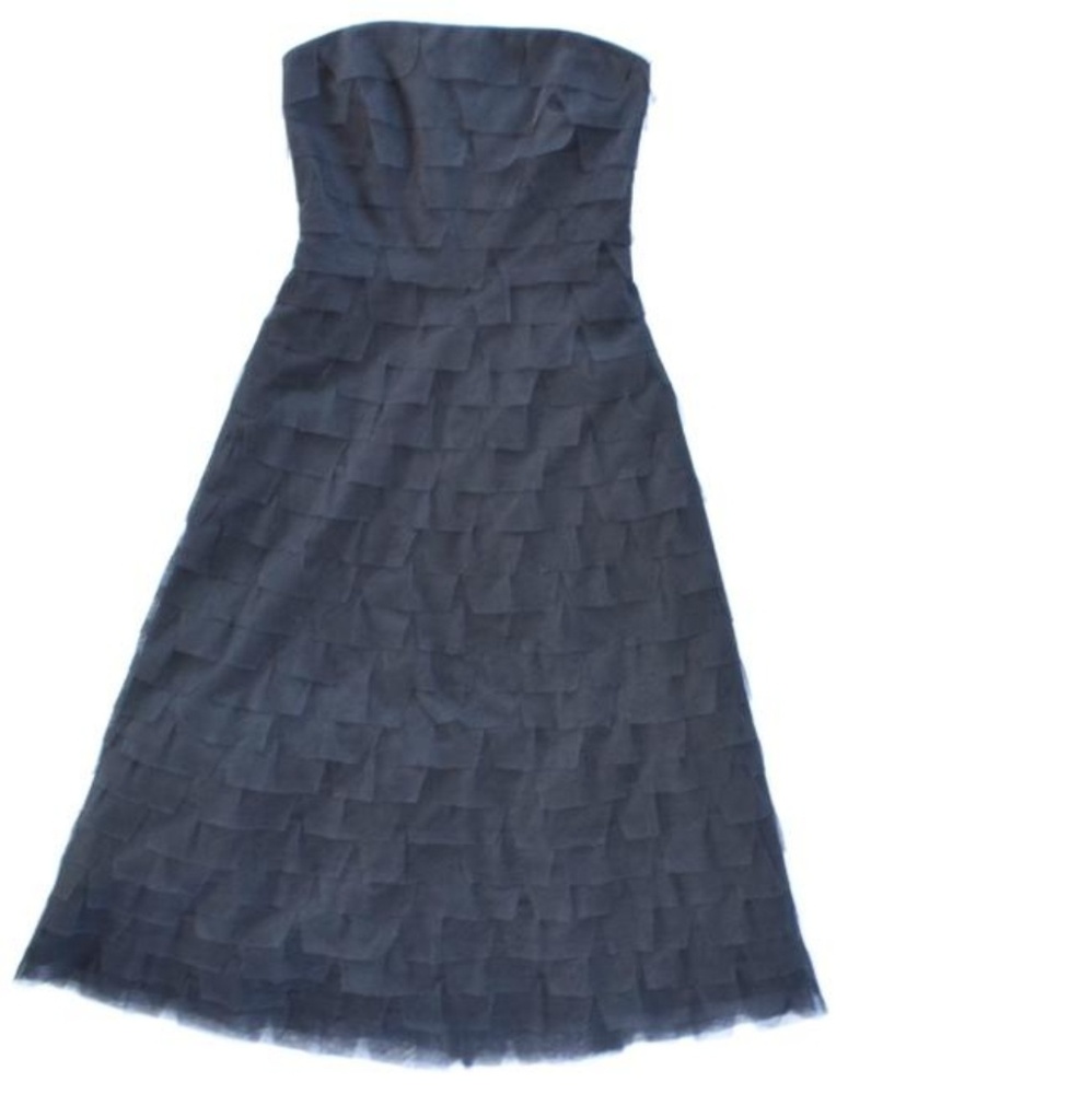 BCBG black strapless tulle cocktail dress